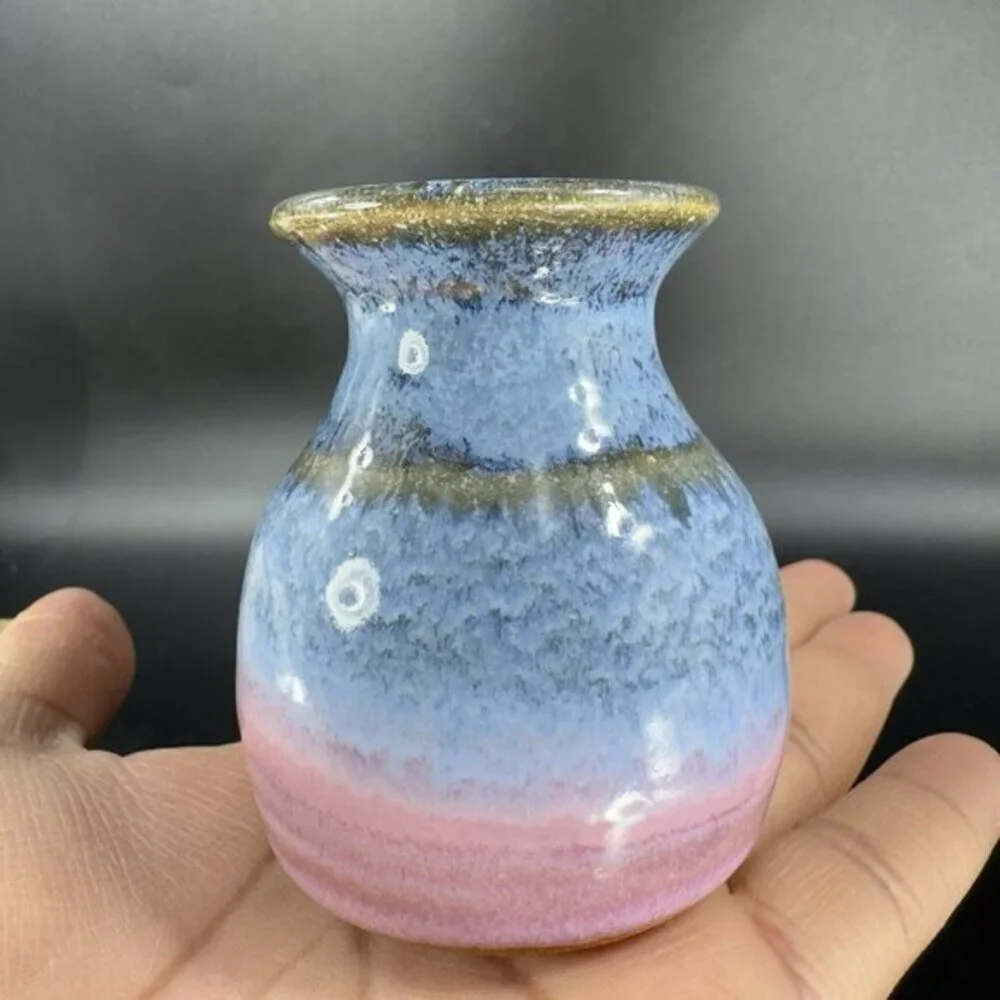 Vintage 1992‎ Hand Made Studio Art Pottery Mini Vase Vessel Artist Signed Vase